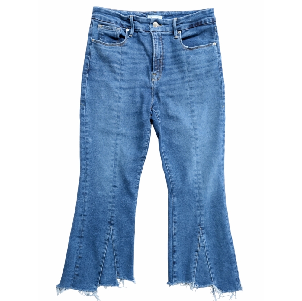 Good American Good Legs Chew Hem Crop Jeans - Picture 2 of 3